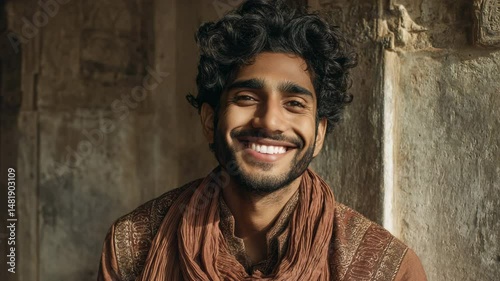 A young, confident Indian man clothed stylish.