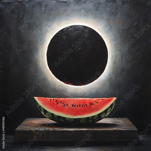 watermelon on a black background
