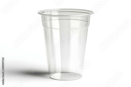 Wallpaper Mural Empty Transparent Plastic Cup on White Background for Minimalist and Clean Product Presentation Torontodigital.ca