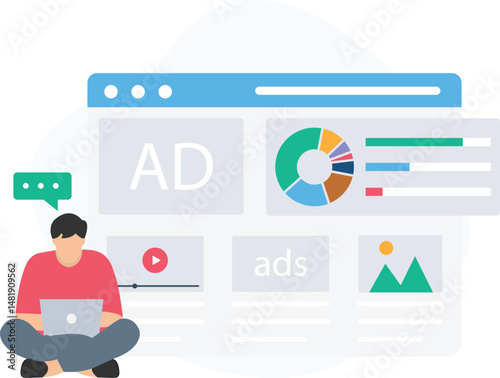 Web advertising or online advertising, digital marketing or internet ads, display ads or banner advertisements, search engine marketing (SEM) or paid search results, pay-per-click (PPC) 