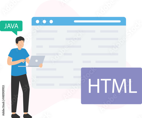 HTML developer or front-end developer, web developer or website coder, HTML (HyperText Markup Language) or website structure language, CSS (Cascading Style Sheets) or webpage styling, JavaScript or dy