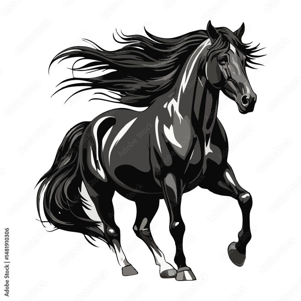 Rearing Horse Black Silhouette Vector Illustration Strong Stallion Graphic with Flowing Mane Perfect for Equine Logo Tattoo Wall Decor Print and Horsepower Concept Art Rearing Horse Black Silhouette Vector Illustration Strong Stallion Graphic with Flowing Mane Perfect for Equine Logo Tattoo Wall Decor Print and Horsepower Concept Art