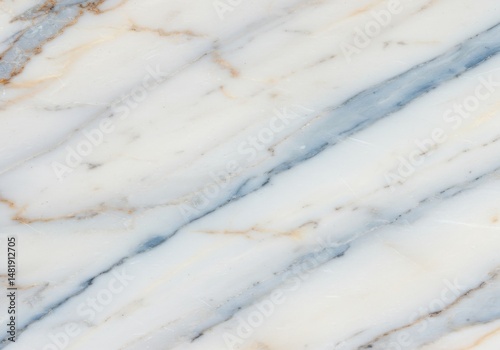 Abstract Background Photo of White Marble With Blue And Gold Veins