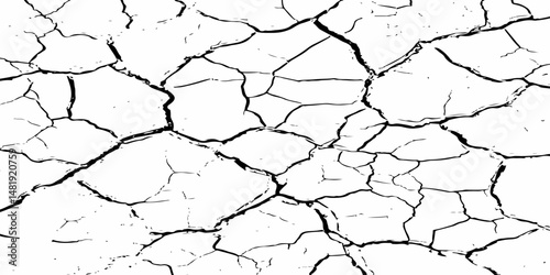 Closeup of dry fissure ground. White dried and cracked ground earth background.Gray crack on earth texture. erosion.	