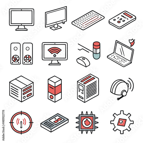 Electric & Computer Icons set