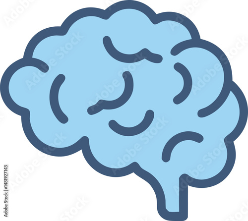 Human brain icon with editable stroke