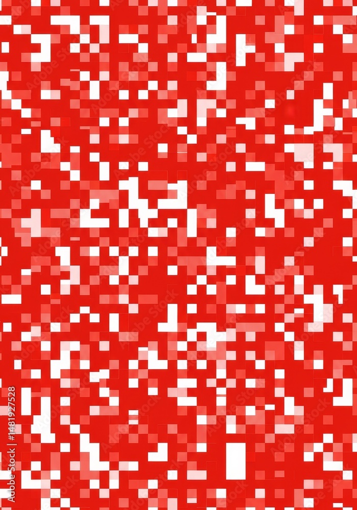 Fototapeta premium Abstract Background Red White Pixel Mosaic Pattern