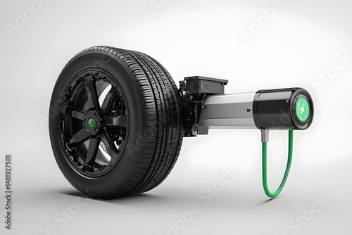 Durable black industrial wheel with metal axle
