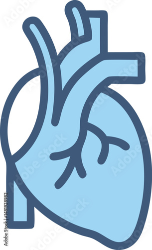heart vector, human heart shape icon vector art illustration