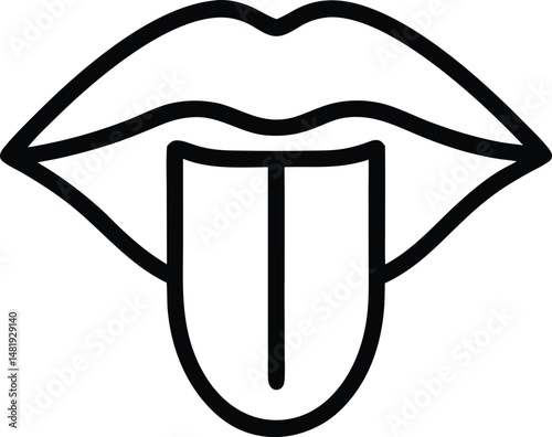 lips with tongue mouth expression icon
