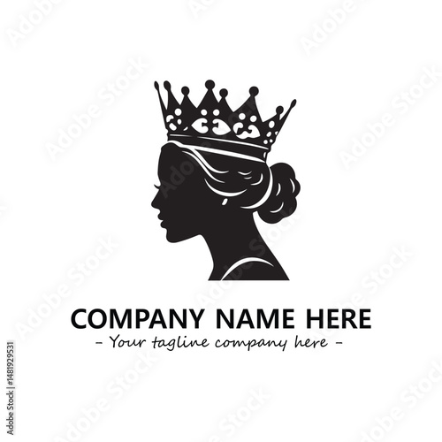 Head of queen logo company design vector illustration