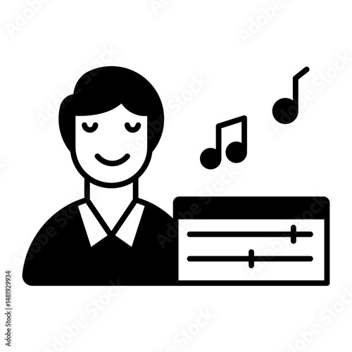 sound engineer black icon