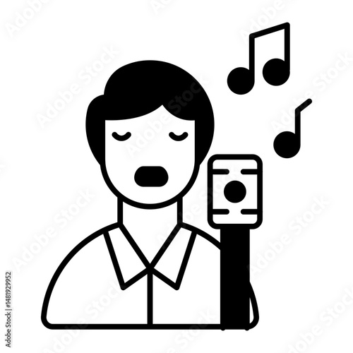 singing black icon