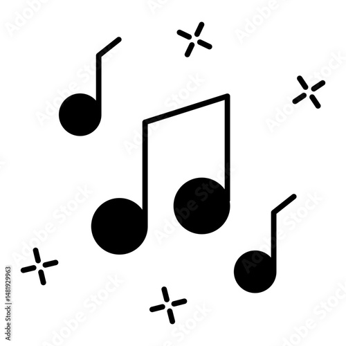 music notes black icon