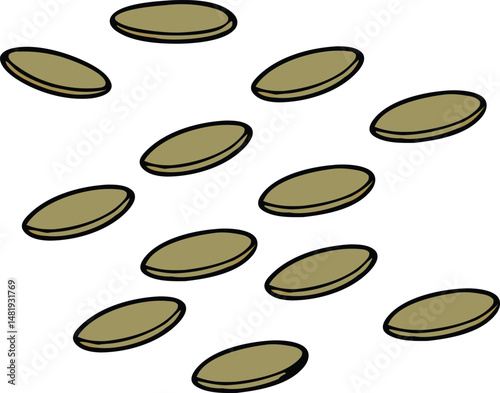 roasted pumpkin seeds, Pumpkin seeds vector illustration