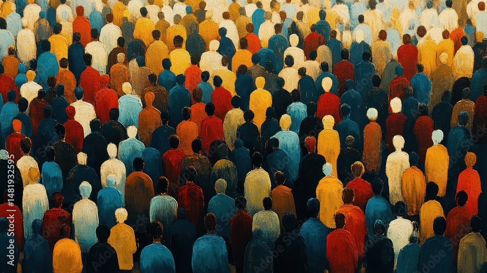 Fototapeta premium Diverse crowd gathering in vibrant harmony