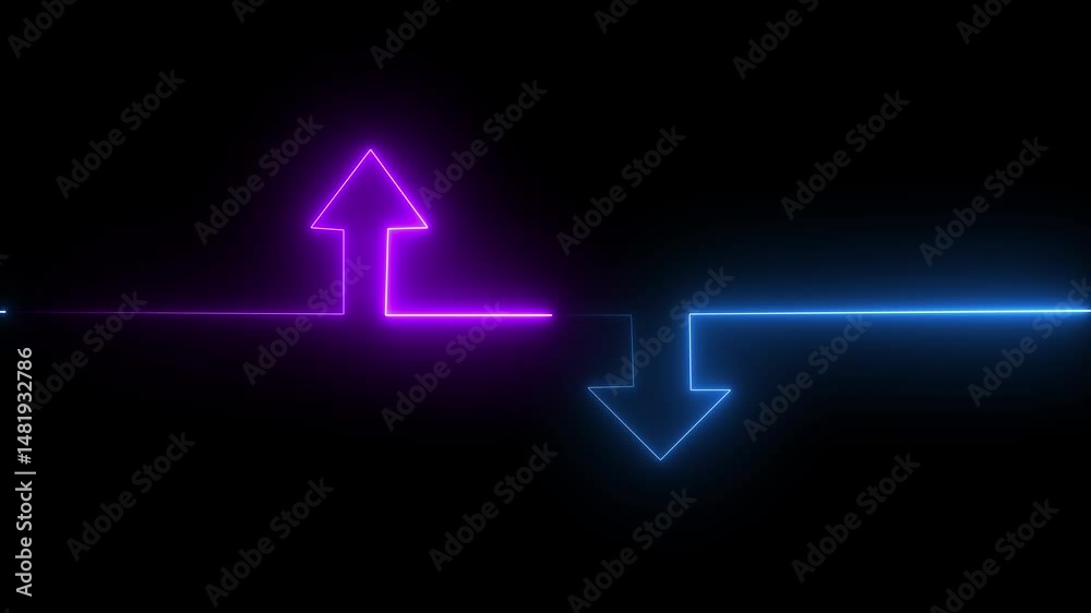 Neon line icon and up down arrow isolated on transparent black background. abstract glowing dynamic neon arrow icon animation .sign icon and up down arrow isolated on transparent background. Neon line icon and up down arrow isolated on transparent black background. abstract glowing dynamic neon arrow icon animation .sign icon and up down arrow isolated on transparent background.