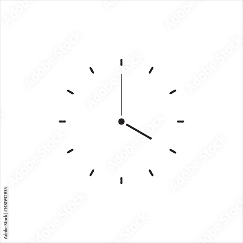 wall clock isolated on white