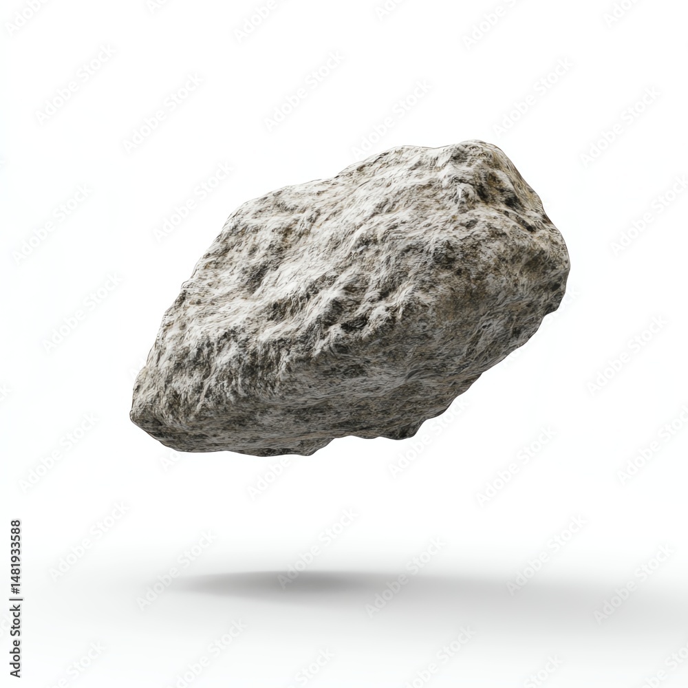 Obraz premium Floating rock isolated on white background.