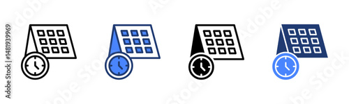 Schadule icon sheet multiple style collection
