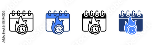 Deadline icon sheet multiple style collection