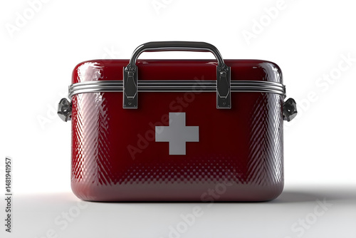 First aid kit red medical box safety supplies