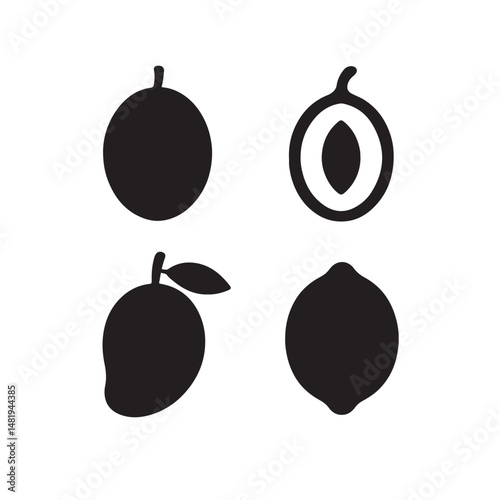 Bold plum silhouettes vector bundle