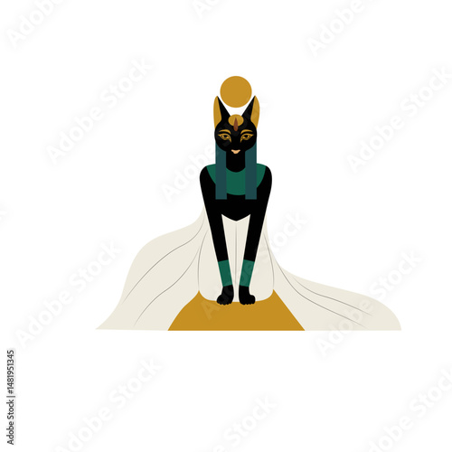 Bastet goddess peeking, Bastet