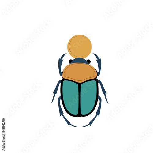 Khepri god peeking, Scarab