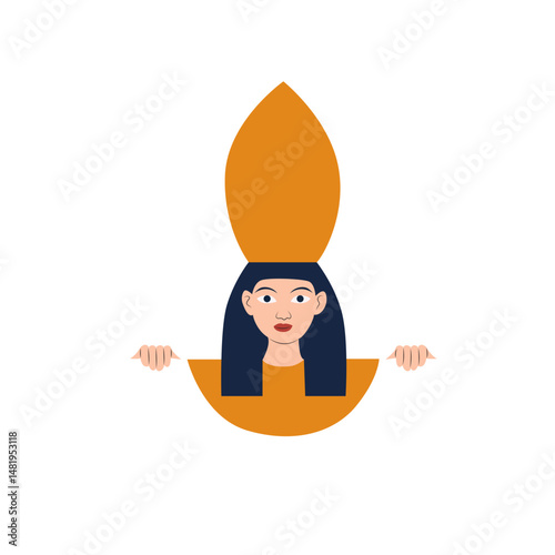 Ma’at goddess peeking, Woman