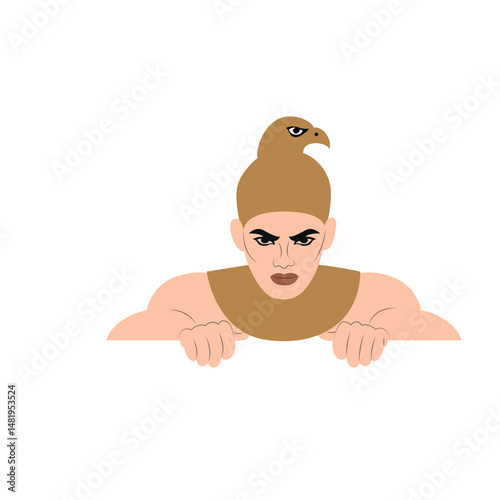 Montu god peeking, God of War