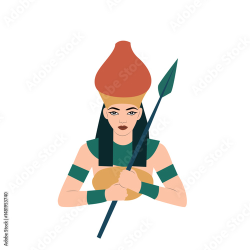 Neith goddess peeking, Goddess