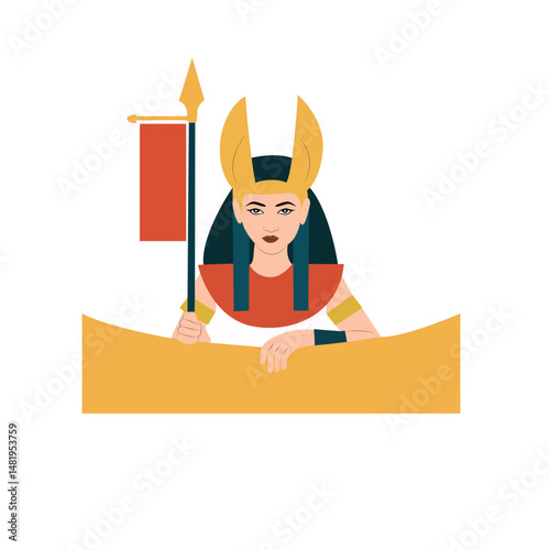 Neith goddess peeking, Goddess