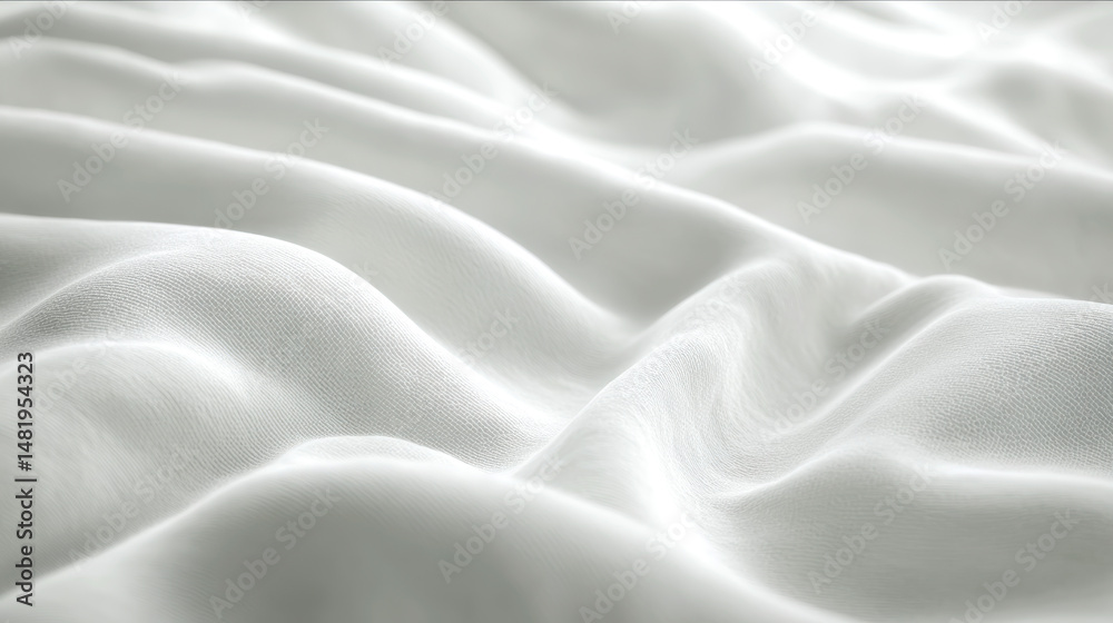 Obraz premium Close-Up of White Fabric Texture with Subtle Waves and Folds