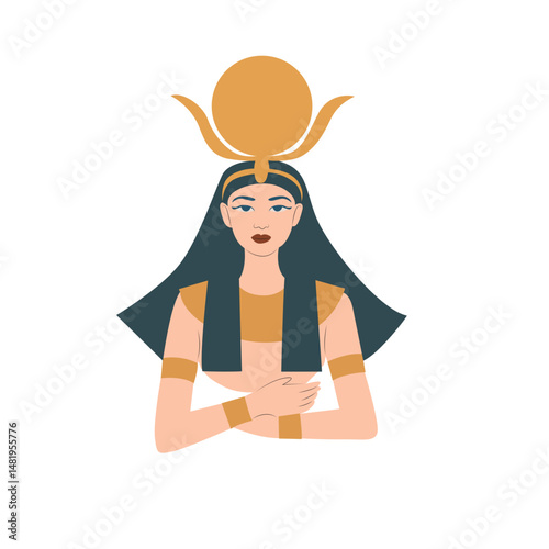 Tefnut goddess peeking, Egyptian