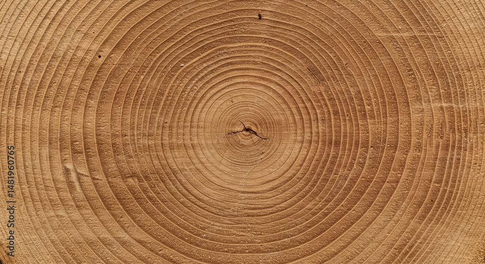 Naklejka premium Background Photo of Concentric Tree Rings Texture in Brown Wood