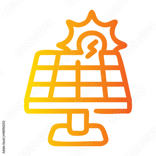 solar panel Line Gradient Icon