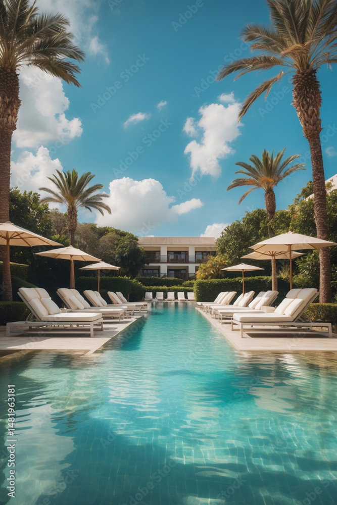 Fototapeta premium swimming pool in tropical resort