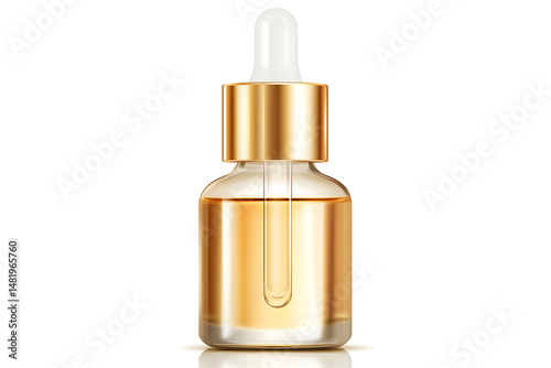 Luxury golden serum bottle product shot