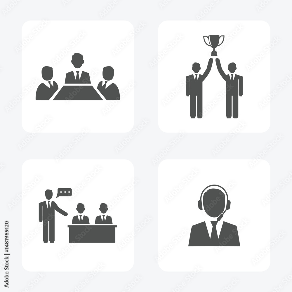 Fototapeta premium Business, conference, presentation icon. Vector icon illustration