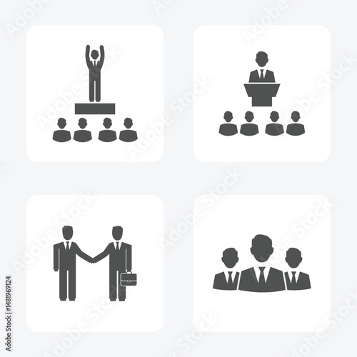 Business, conference, presentation icon. Vector icon illustration