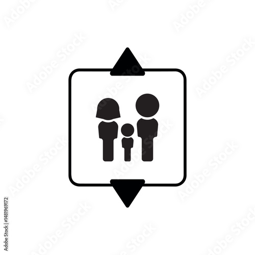 elevator sign on white background	