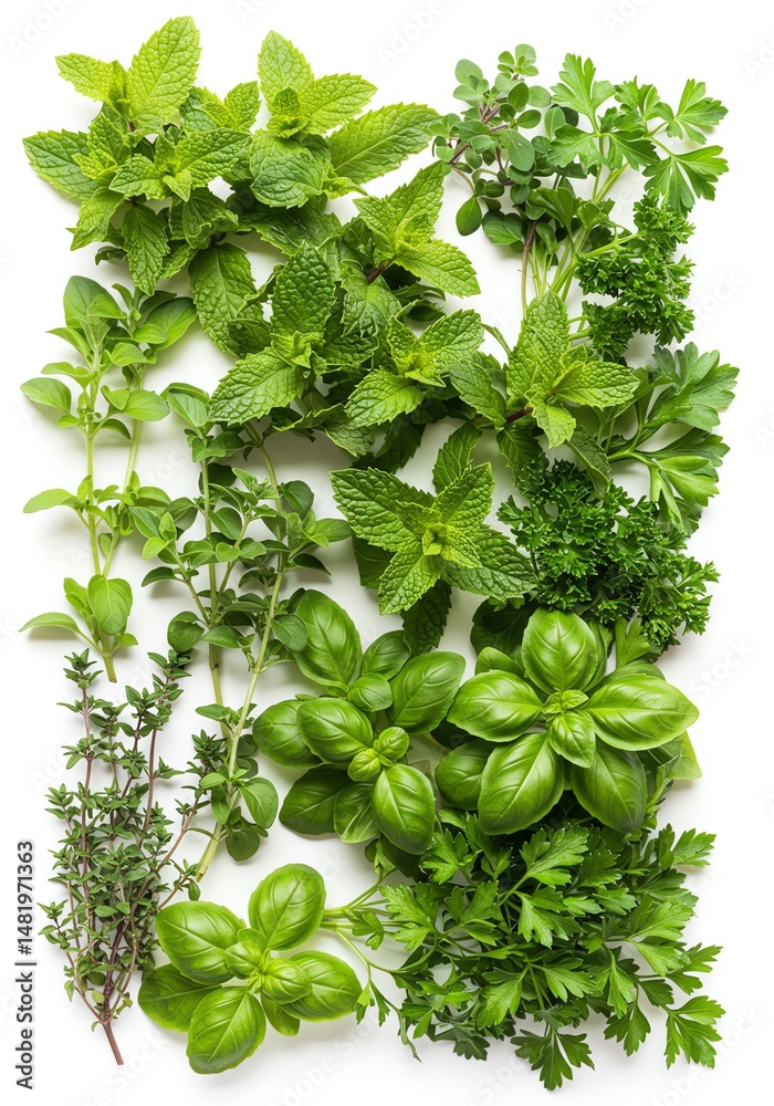 Obraz premium Fresh Culinary Herbs Collection