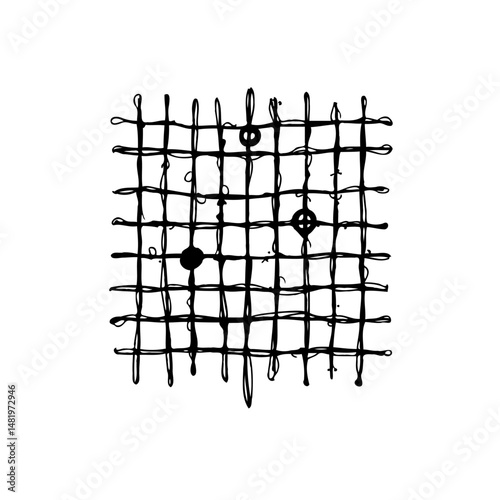 Abstract representation of strategic game elements on a gridded arrangement