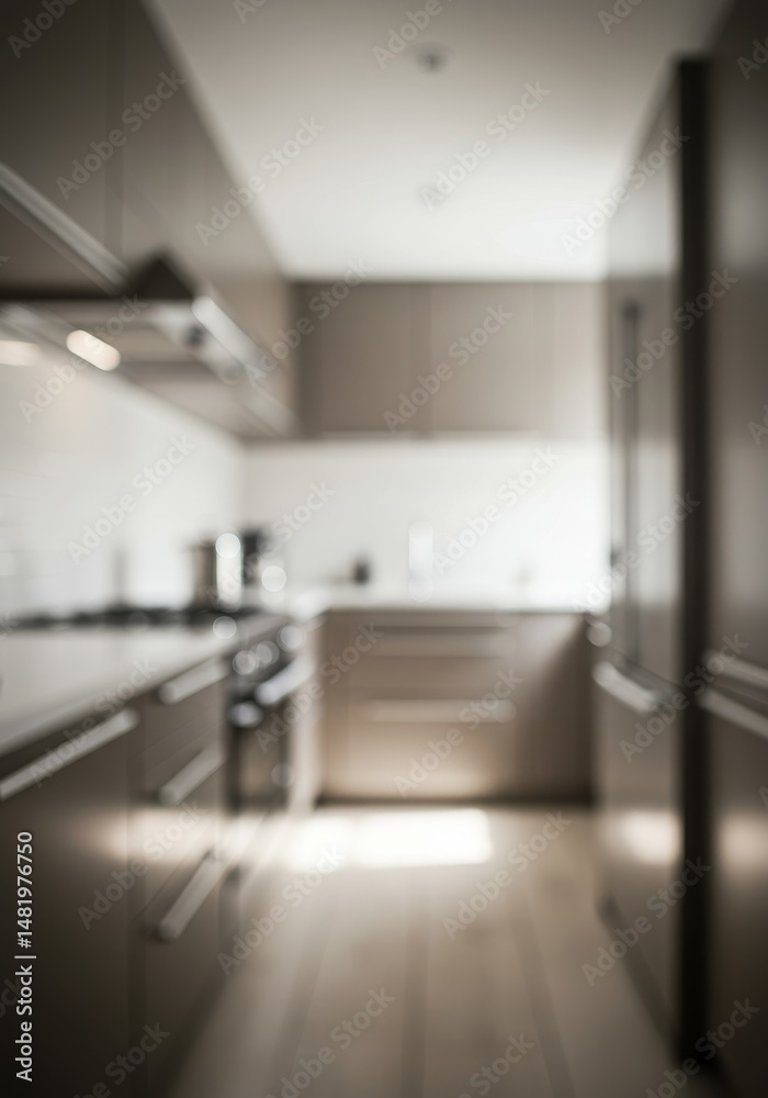 Fototapeta premium Blurred Modern Kitchen Photo Home Interior