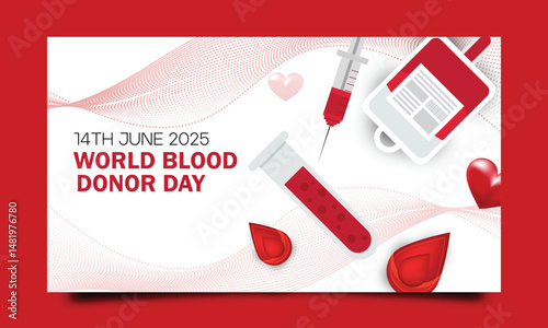 World Blood Donor Day for horizontal banner template