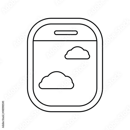 airplane window line icon with white background vector stock illustration