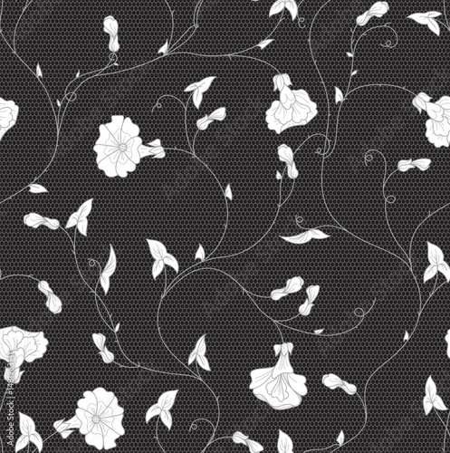seamless lace floral ornament, vector illustration	