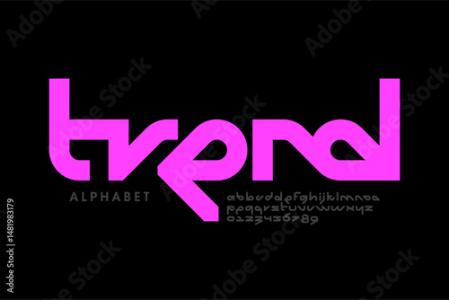 trend. Modern style font, alphabet letters and numbers vector illustration