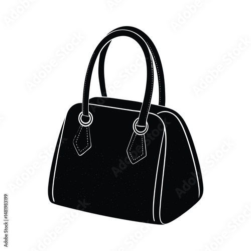  Textile handbag on a white background vector art illustration